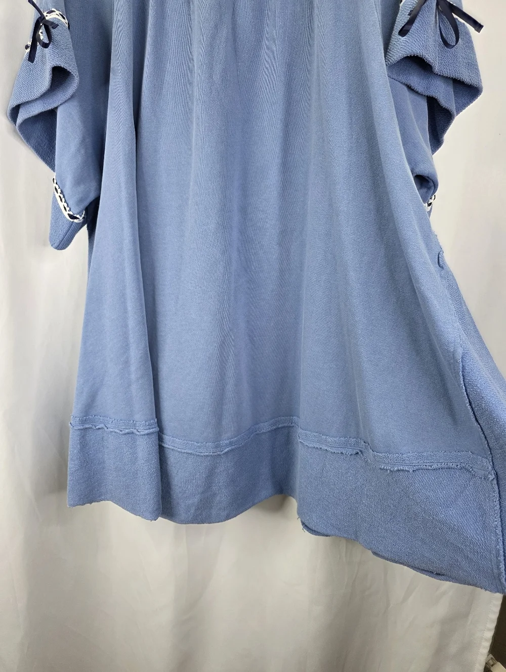 New Free People Astoria Sweatshirt Tunic Dress Oversized Ribbon Lace Cotton M - Picture 16 of 16